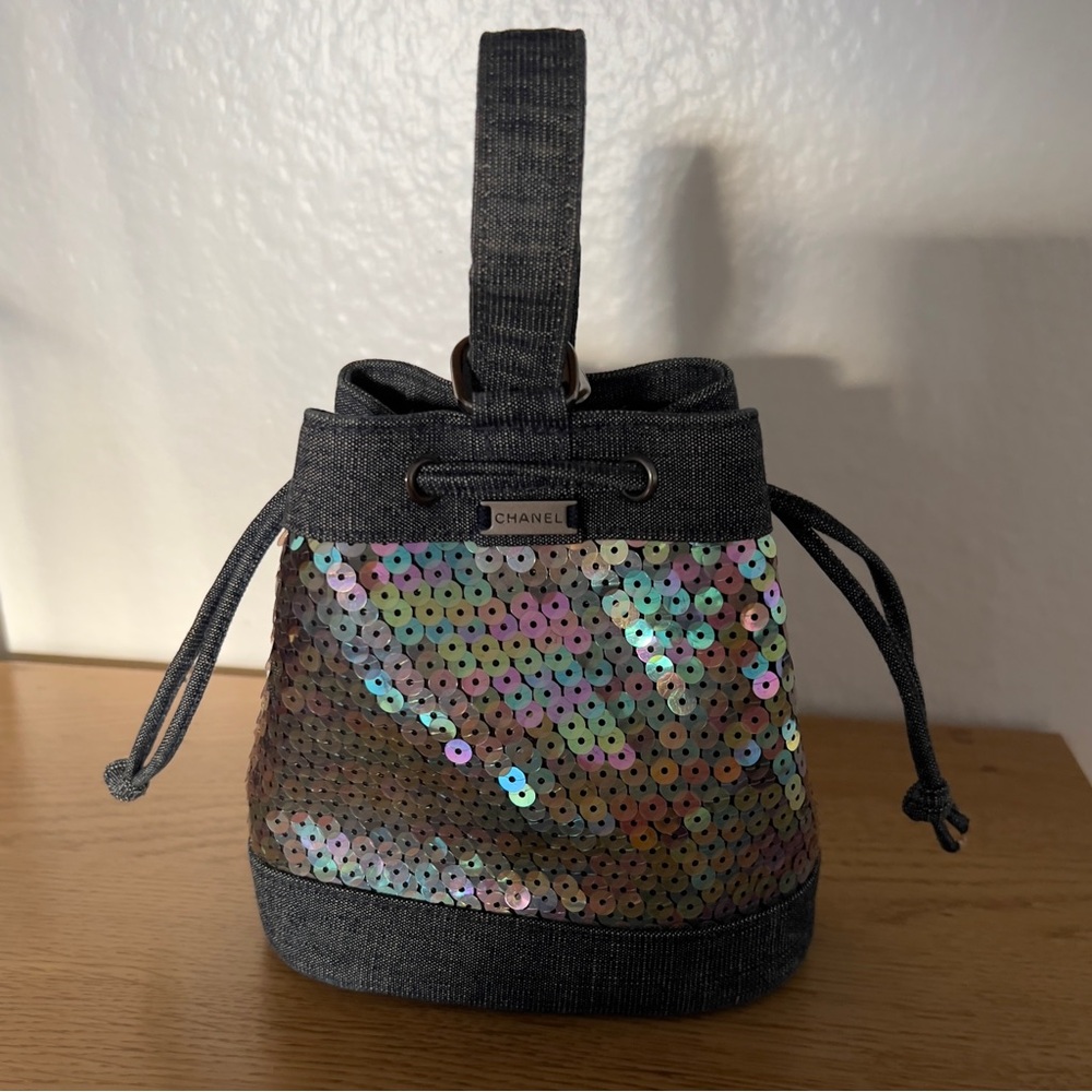 Chanel Iridescent Sequin Mini Bag - Black and Silver